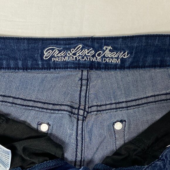 Tru Luxe Premium Platinum Stretch Mid Rise Straight Denim Medium Wash Jeans 2 - Picture 11 of 13